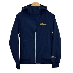 Westbeach Fall Rain Jacket Womens XS Navy Blue Raincoat Casual Warm Hooded EUC